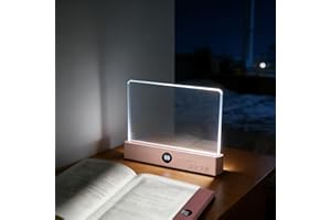 NIFFPD LED Clear Flat Book Light,Rechargeable Clear Flat Panel Reading Lamp with 3 Color Temperatures, Dimmable & Timer, Full