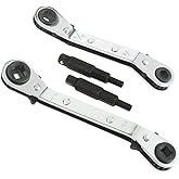 gohantee Hvac Service Wrench Tools Air Conditioner Valve Ratchet Wrench 3/16” to 3/8” 5/16'' x 1/4'' with 2 Hexagon Bit Adapt