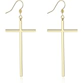 Jeka Hypoallergenic Stainless Steel Cross Earrings Long Dangle Minimalist Jewelry for Women Girls Family Friends Gifts