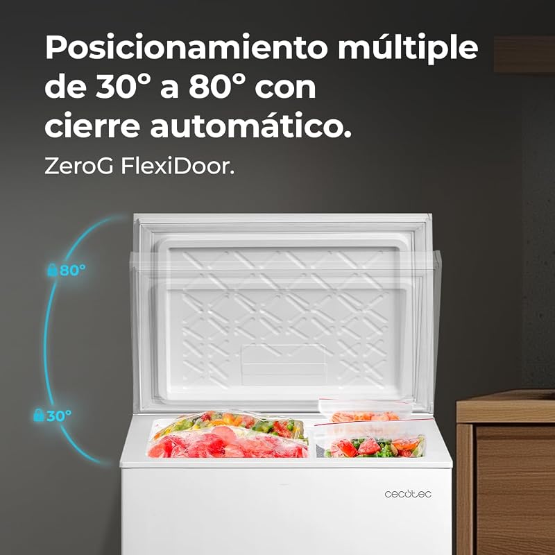 Congelador Horizontal 99L Bolero CoolMarket Chest 99M White D. Cesta con Asas, Control Mecánico LED, UltraContact D-Cool, Dual Function, Puerta ZeroG (80º-30º), Fast Freezing, Compacto