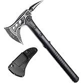 JXE JXO Camping Axe, Tomahawk with Spike, Survival Hatchet with Sheath, Nylon Fiber Handle for Outdoor Survival Hiking Campin