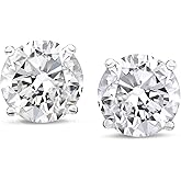 Amazon Essentials Certified 14k Gold Round-Cut Diamond Stud Earrings (1/4-2 cttw, K-L Color, I1-I2 Clarity) , (previously Amazon Collection)