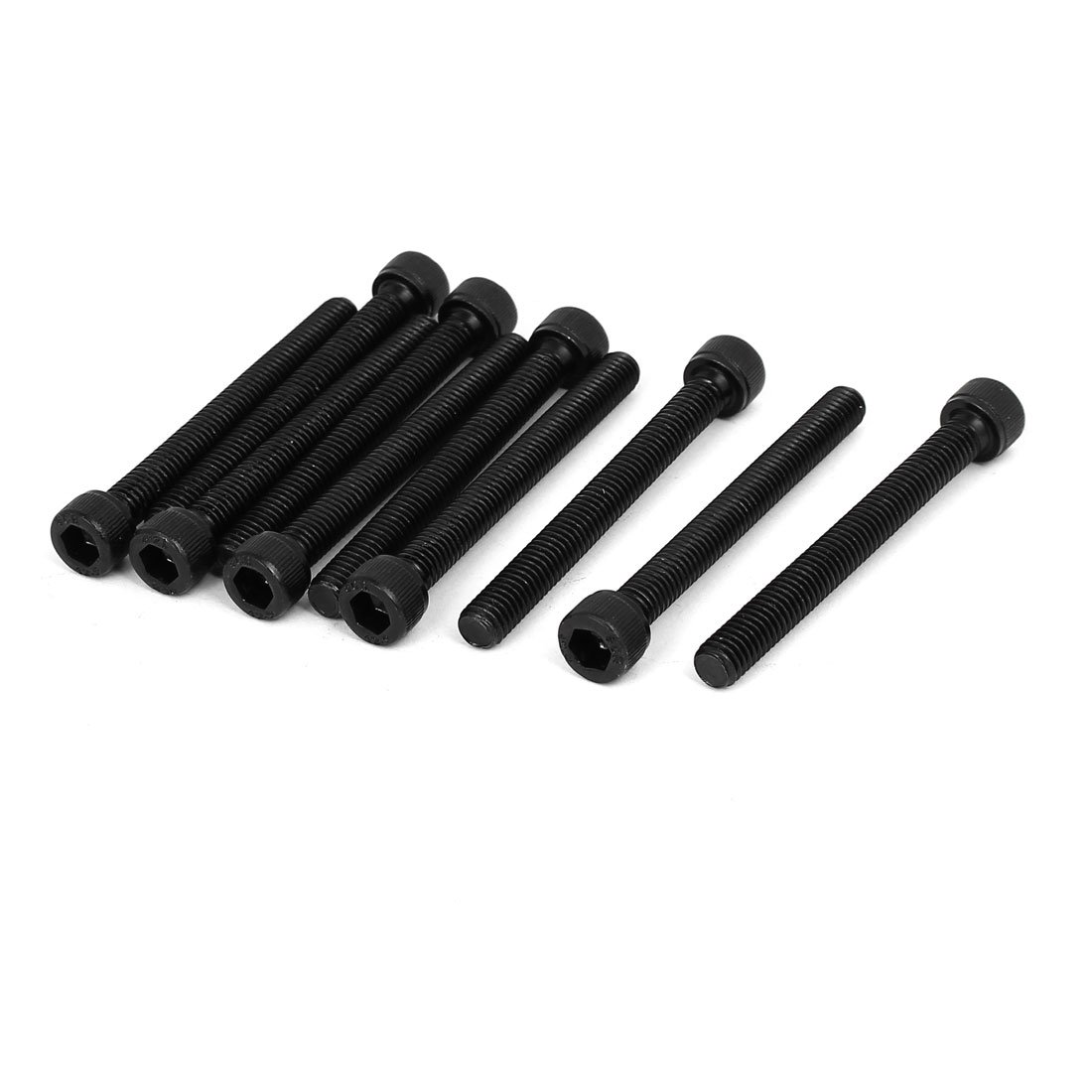 Sourcingmap M6 x 55mm 12.9 Alloy Steel Bolt Cap Point Hex Socket Head Screws Black 10PCS