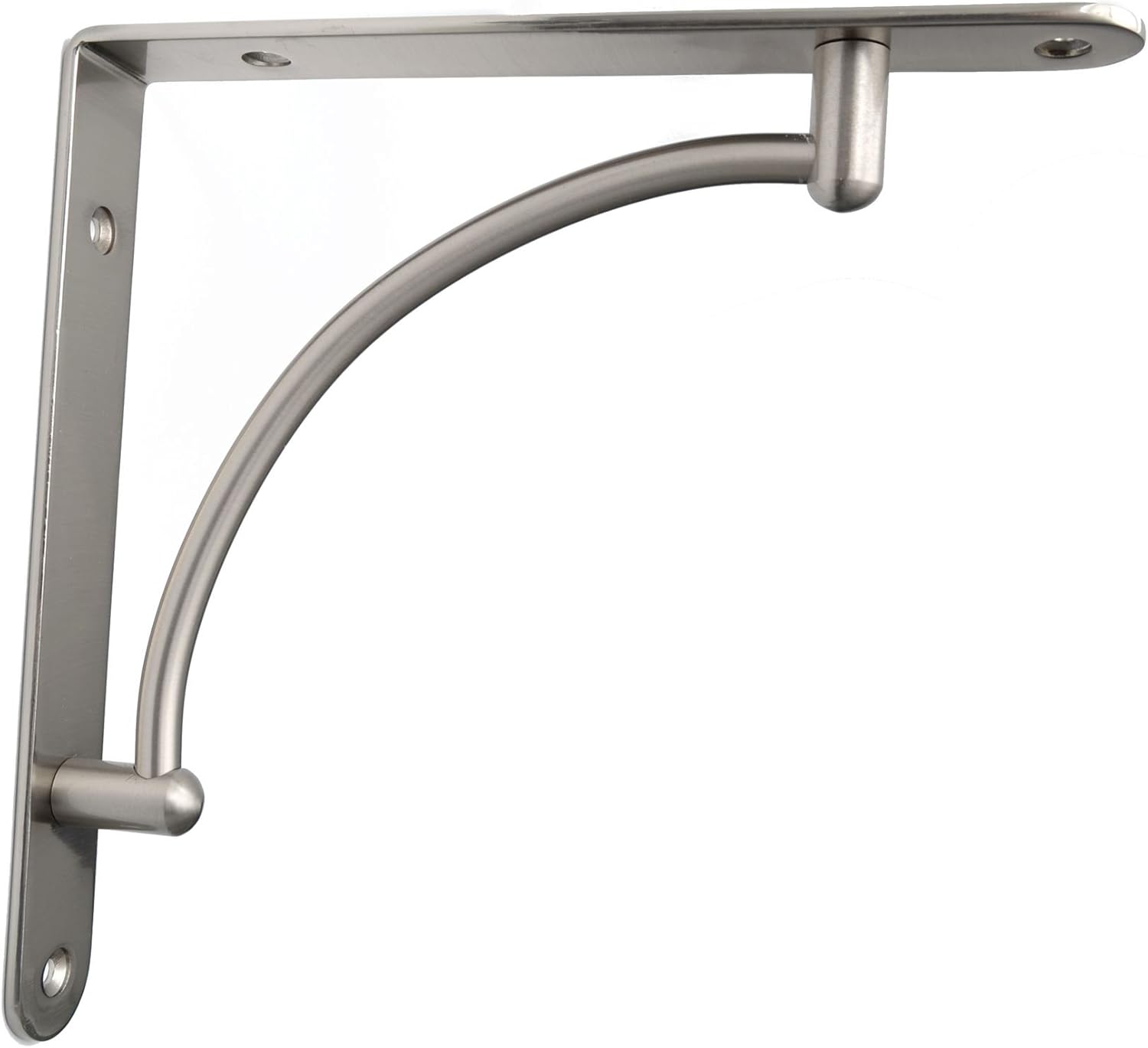Pair Brushed Chrome Fixed Shelf Brackets Supports with Fixings 220mm