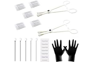 Lyuxzad Piercing Kit 35PCS Professional Piercing Kit Includeds 25PCS Mixed 12G 14G 16G 18G 20G Ear Nose Piercing Needles 2PCS Piercing Clamps 6Pcs Clean Tools 2 Gloves for Ear Nose Piercing Kit