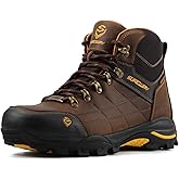 SUREWAY Men's Waterproof Steel/Soft Toe 6" Work Boot, Slip Resistant Leather Ankle Safety Boot for Construction,Roofing & Hunting,Comfort & Durability