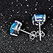 JunXin Three Color 925 Sterling Silver Round Cut Opal Stud Earring 7.5MM