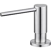 Soap Dispenser for Kitchen Sink Brushed Nickel, Sink Soap Dispenser Stainless Steel Refill from The Top Built in Sink Soap Dispenser with 17 OZ Soap Bottle