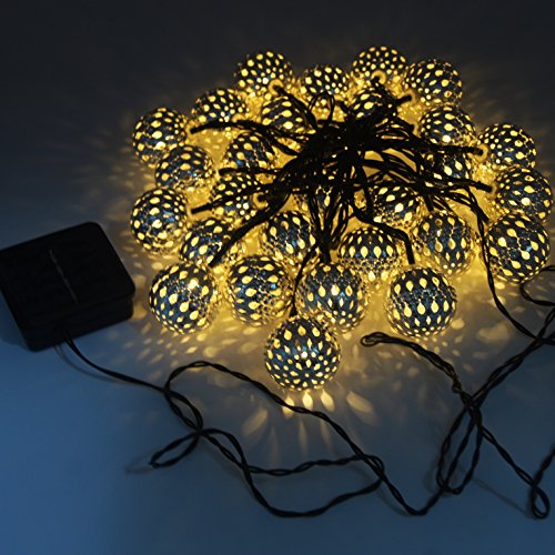 FREE HOME Solar Outdoor Globe Lamp String,Christmas Tree Lights, 17ft,30LED Monaco Round Ball Lamp String,LED Solar Lamp String, Festive Lantern String, Energy-Saving Lamp String (30) - Thumbnail 4