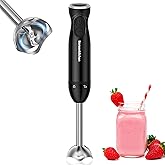 Bonsenkitchen Handheld Blender, Electric Hand Blender 12-Speed & Turbo Mode, Immersion Blender Portable Stick Mixer with Stai