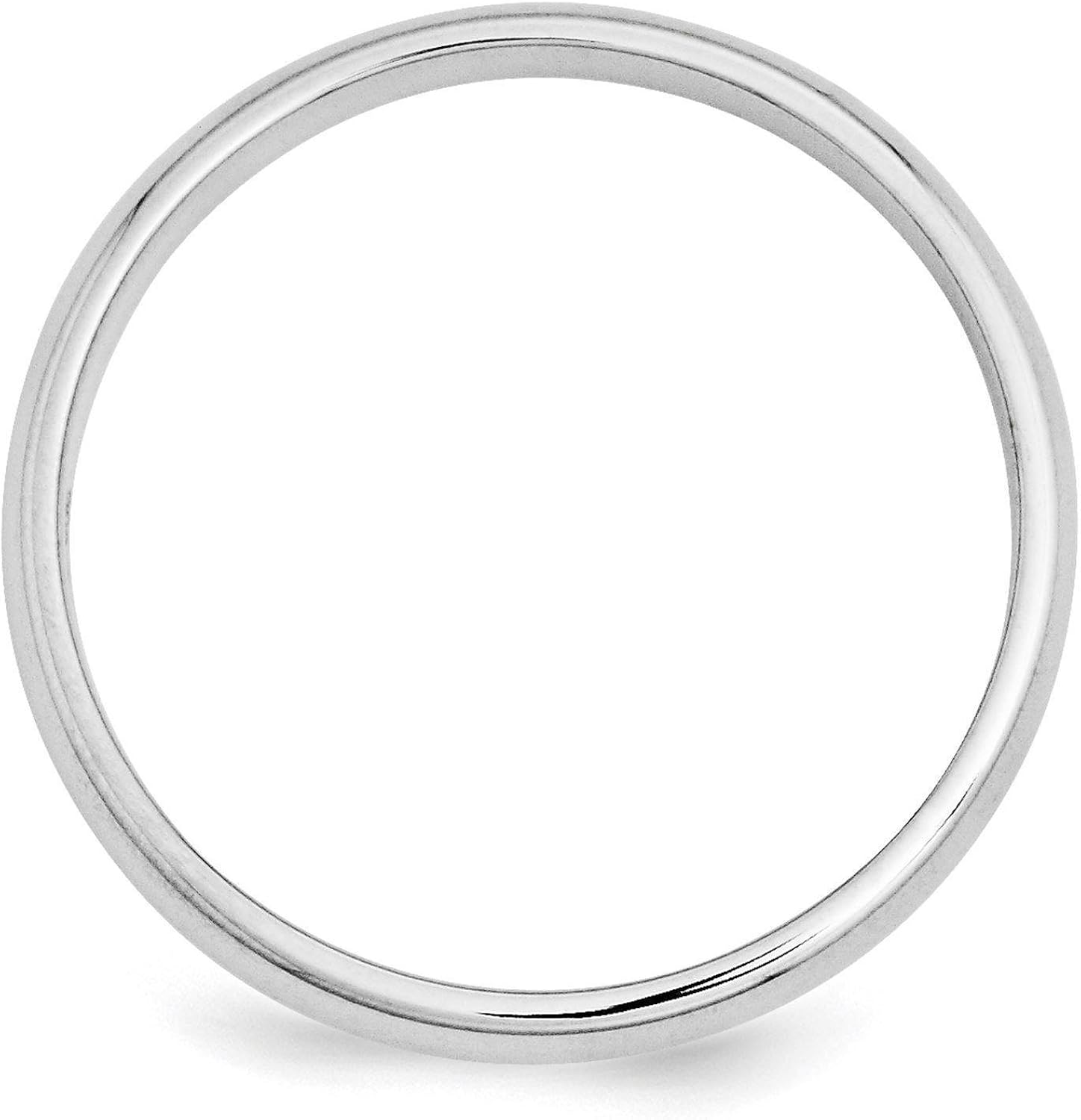 Full /& Half Sizes 14k White Gold 3mm Half Round Wedding Ring Band Size 4-14