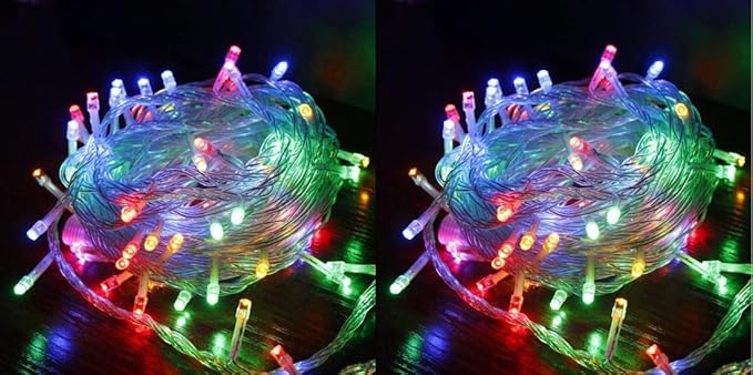 XODI Made in India (Pack of 2) 30LED Copper Waterproof String Light (50 Feet or 15Meter) || (Multicolor) || Rice Light || for Diwali, Indoor, Outdoor, Christmas