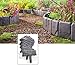 Interlocking Faux Cobble Stone Landscaping Garden Border - Set Of 10, Grey
