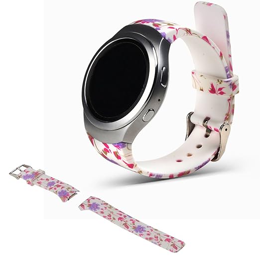 Feskio for Samsung Gear S2 SM-R720/R730 Replacement Watch Band Accessory Soft Silicone Colourful Sport Wristband Strap Band Bracelet Common Design for ...