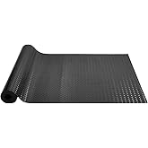 VEVOR Rubber Flooring Roll, 4 x 15 ft SBR Diamond-Plate Rubber Mat, 3mm Thickened, Easy to Clean, Customizable Size, Non-Slip Floor Protector Mat for Under Cars, Garage, Warehouse, Industry Gym, Black