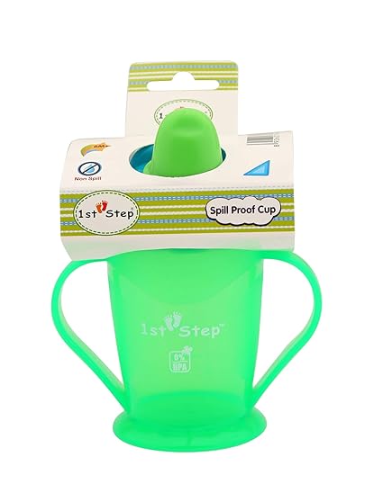 1st Step 2 Handle Cup Spill Proof Cup Green