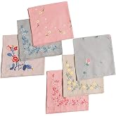 Oncpcare 2 Pack Handkerchief Embroidery DIY with Patterns, Full Set of Hand-Made Stamped Embroidery Kits, Cross Stitch Kits for Beginners