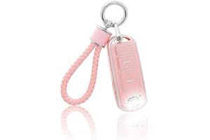 YO&YOYE for Mazda Key Fob Cover with Keychain, Pink Soft TPU Key Case Protection Shell Fit for Mazda 3 6 8 Miata MX-5 CX-3 CX-5 CX-7 CX-9 Smart Remote