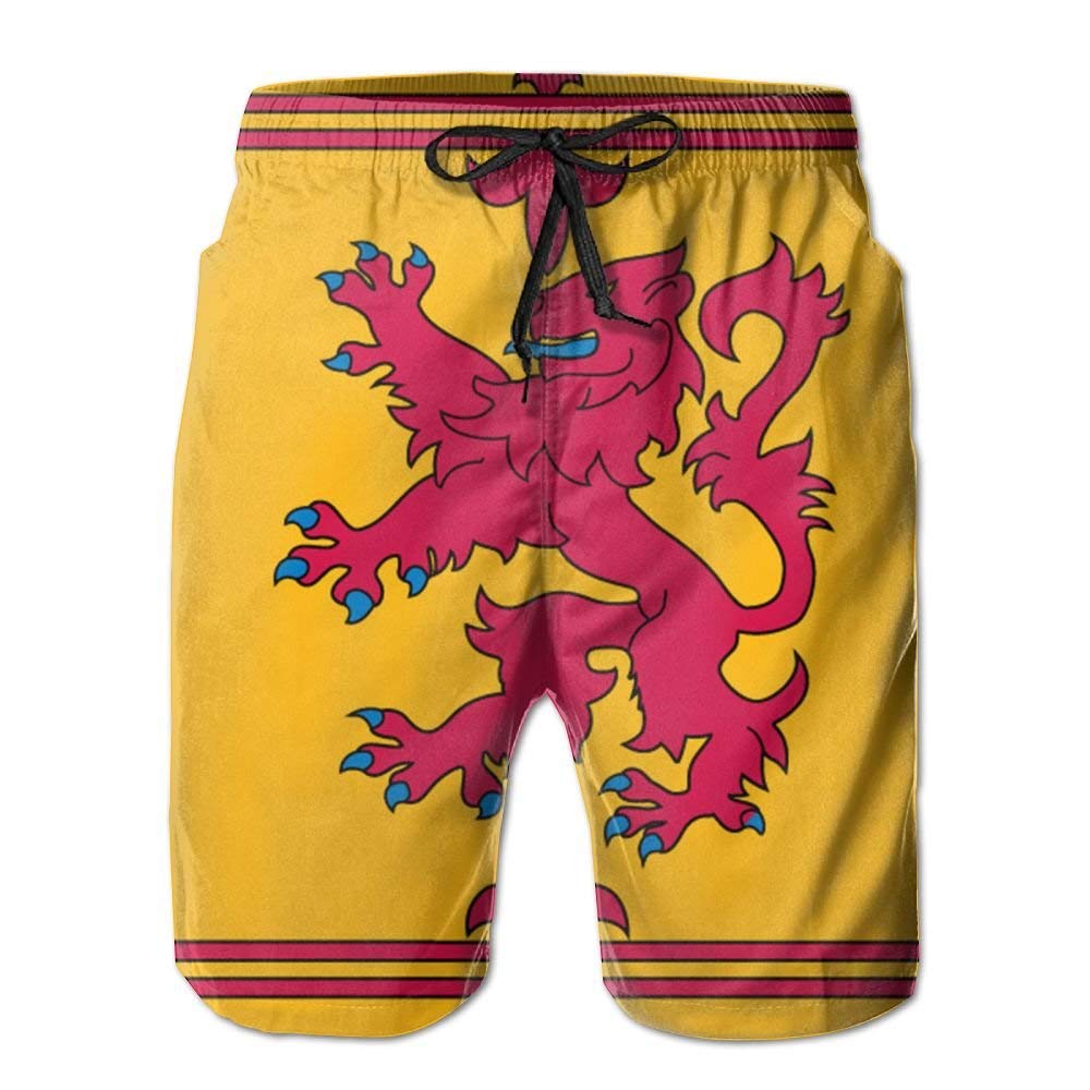 Men Scotland Retro Flag Summer Breathable Swim Trunks Beach Shorts