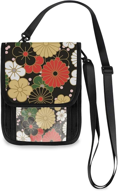 Amazon Co Jp Mikyu パスポートケース 首下げ 和風 和柄 花柄 スキミング防止 軽量 防水 かわいい 防犯対策 旅行便利グッズ トラベルポーチ カードケース 旅行用品 旅行小物 通販