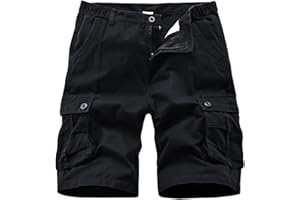 APTRO Men's Cargo Shorts Twill Relaxed Fit Multi-Pockets Cotton Outdoor Casual Shorts