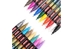 ZEYAR Premium Acrylic Paint Pen, Water Based, Extra Fine Point, 18 Colors, Odorless, Acid Free and Safe, Opaque Ink, Environmental Friendly, AP Certified