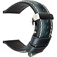 REZERO Watch Band, Vintage Oil Wax Leather Watch Straps 18mm 19mm 20mm 21mm 22mm 23mm 24mm 26mm Watch Belt for Men Women