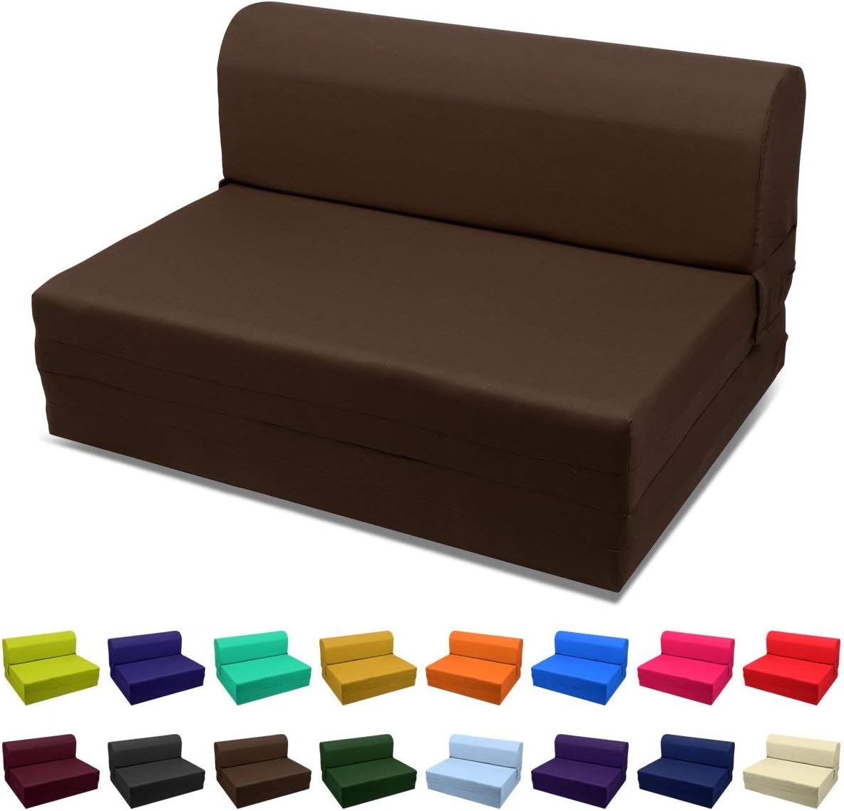 Magshion Futon Furniture Sleeper Chair Folding Foam Bed Choose Color & Sized Single,Twin or Full (Single (5x23x70), Coffee)