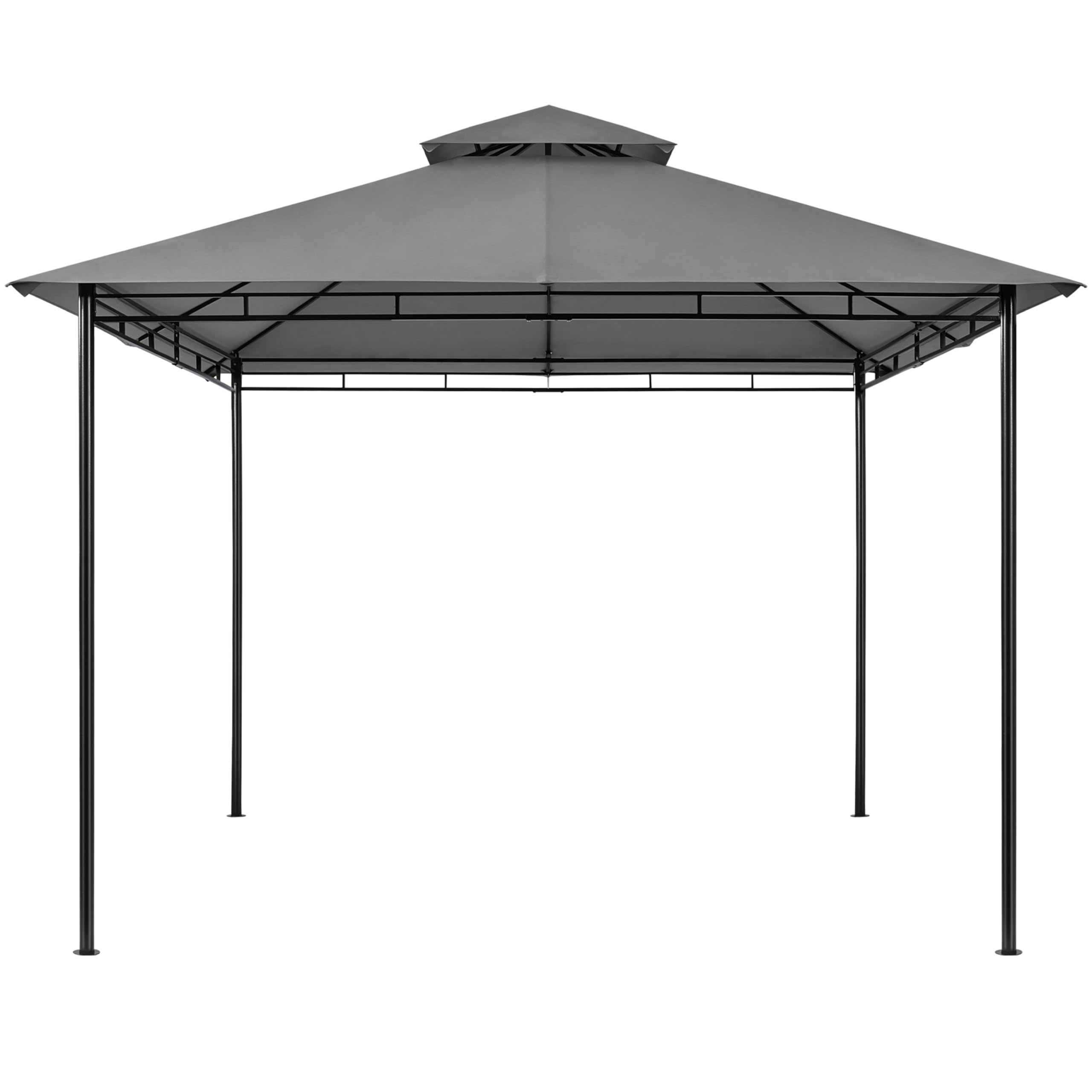 Photo 1 of **MISSING PARTS**Yaheetech Gazebo for Patios - 11x11ft Outdoor Powder-Coated Steel Frame Gazebo, Double Roofs Grill Shelters BBQ Pavilion for Lawn/Backyard/Garden/Deck, Dark Gray