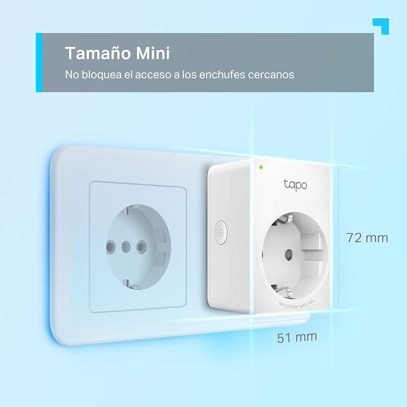 P100 - Enchufe Inteligente WiFi, Programa Horarios, Control App/Voz