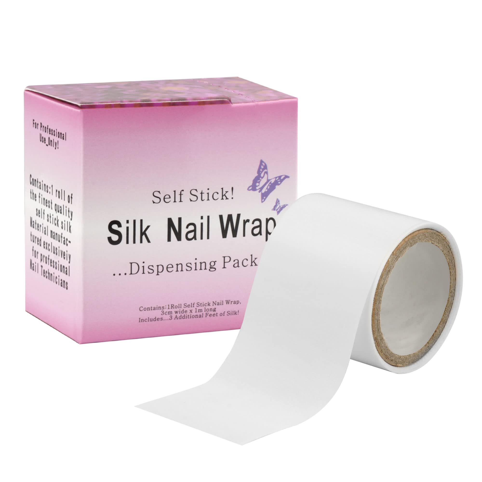 Chrontier Silk Nail Wrap Instant Reinforce Repair Bandage Tape Protector Self Adhesive Easy Trimmerable for UV Gel Acrylic Nail Art Extension Fiberglass Professional Manicures Tool
