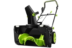 SnapFresh 2 x 20V Electric Snow Blower Cordless - Built-in Dual LED Headlights - Tool Only