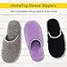 HomeTop Women’s Cozy Plush Fleece Slip On Memory Foam House Slippers (Medium / 7-8 B(M) US, Light Purple)