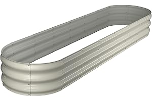 Winpull Raised Garden Bed Kit, Large Galvanized Planter Garden Boxes Outdoor with Safety Edging and Gloves, Metal Raised Garden Beds for Gardening Vegetables,Fruits,Flower(8x2x1FT)