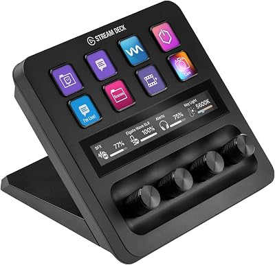 Elgato stream deck +, mixer de áudio, controlador ao vivo e de estúdio para criação de conteúdo, streaming, jogos, com touch strip, mostradores e teclas lcd personalizáveis, funciona com mac e pc