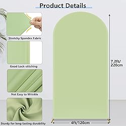 HEMMOTOP Green Arch Cover, 7.2 ft Spandex Wedding