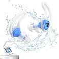 Softvox Ear Plugs for Swimming with Carry Box, Swimmers Earplugs for Adults Teens - Waterproof, Soft, Custom Fit, Water Protection Reusable Earbuds for Swim Pool Shower Bathing, Navy