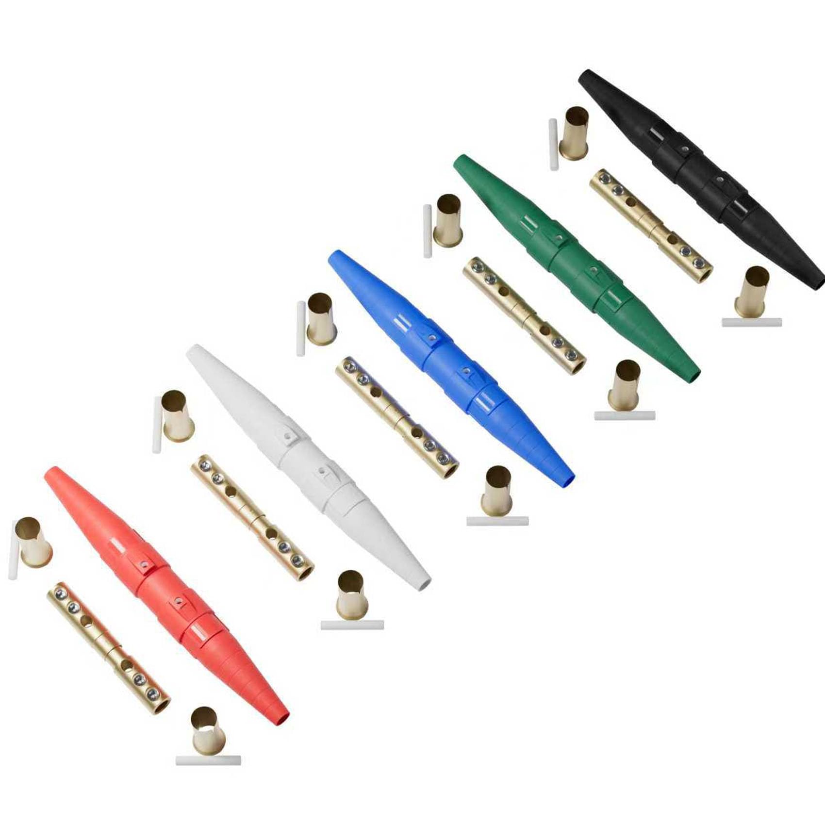 Photo 1 of (5Pack) CLS40 400A Cam Lock Power Connector, Camlock Wire Set with 5 Male & Female for Power Distro Cord, 2/0-4/0 Cam-Lock Cable, 600V Camlocks Connectors for Stage Entertainment/Industrial, 5 Colors