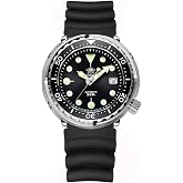 ADDIESDIVE 41 MM Large Face Dive Watches for Men Automatic Wristwatch NH35a | Diver 300M Luminous Sapphire Crystal Ceramic Bezel Luminous 300m Waterproof Watches for Diving Black Rubber Strap