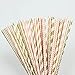 ZOOYOO Paper Straw 100pc For Parties,Birthdays,Weddings,Baby Showers And Celebrations (Pink/Gold)