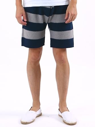 Amazon ランチ Ranch ワッフルニット ボーダーショーツ メンズ