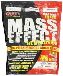 Image of SAN Nutrition Mass Effect Revolution Mass Gainer Powder, Milk Chocolate Delight, 13 Pounds