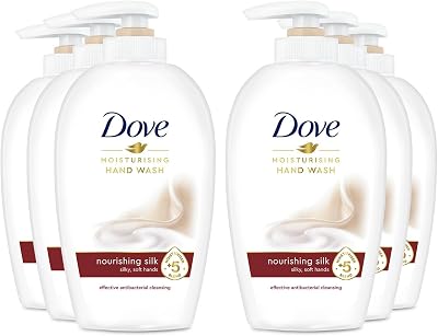 6x Dove Fine Silk Caring Hand Wash 250ml Moisturising Soft Smooth Hands