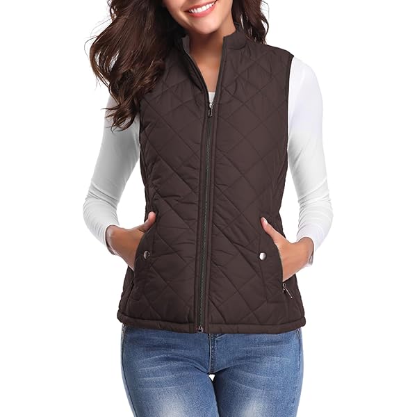 NE PEOPLE Womens Lightweight Quilted Zip Vest, Small, NEWV40BLACK