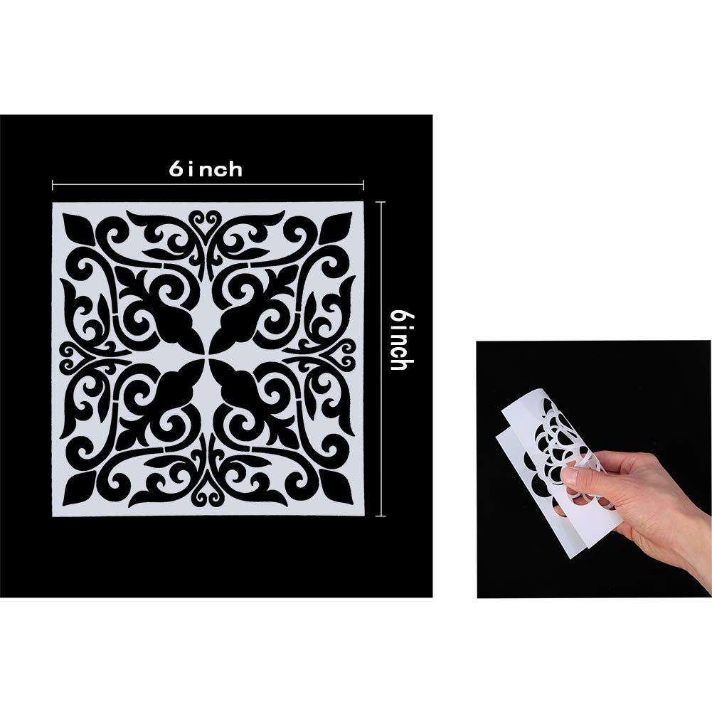 Iufvbgxdh Piastrelle Riutilizzabili Muri E Pittura Su Pietra Aerografo Per Pittura Set Di 16 Stencil Con
