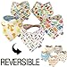 Rock Rock Moose Reversible Baby Bandana Drool Bib With Gift Bag in Super Absorbent 3 Ply Organic Cotton with 3 Adjustable Snaps to Grow with Baby