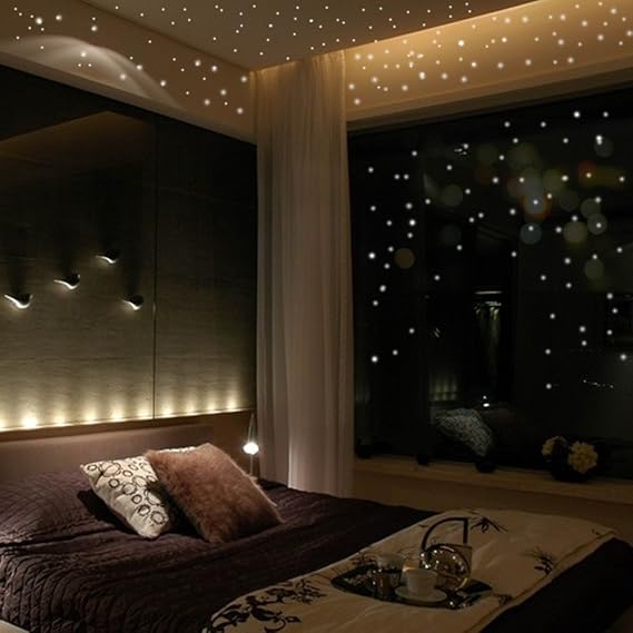 JiaMeng Glow In The Dark Star Pegatinas de Pared Dots and Moon ...