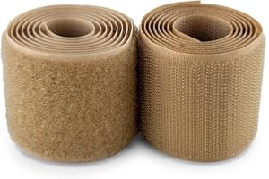 SHERIFFDRINK Beige Hook and Loop Tape 2 inch Sew On Non-Adhesive Hook and Loop Tan Tape 1 Yard Length Fastener Nylon Fabric Ideal for Military Gear Uniform Clothes Bags Shoes DIY Crafts