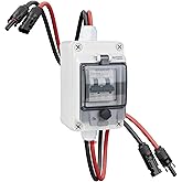HCOVTXR Solar Panel Disconnect Switch 550V 30A PV Disconnect Switch Outdoor Miniature Circuit Breaker with IP67 Waterproof Box for Solar PV Home Battery Systems (550V 30A)