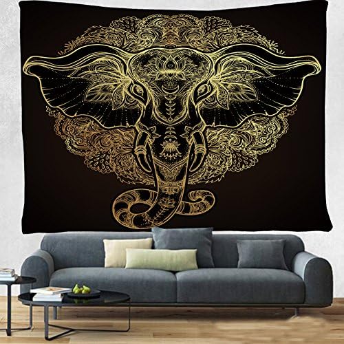 Beautiful Bohemian Elephant Paysley Seamlessly Decorated, Bedroom Living Room Dormitory Wall Tapryry. (80 x60 inch, 3)